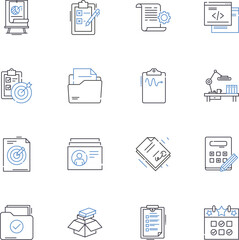 Laying groundwork line icons collection. Foundation, Preparation, Planning, Base, Framework, Establishment, Groundwork vector and linear illustration. Infrastructure,Setup,Preliminary outline signs