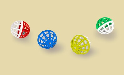 Colorful cat balls