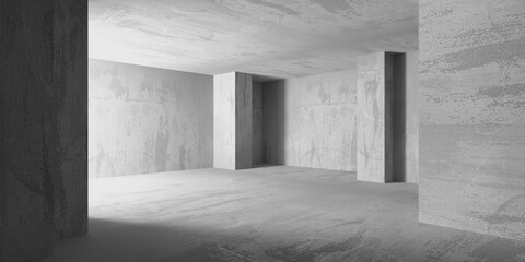 Abstract empty modern interior. Concrete walls