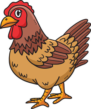 Chicken Cartoon Colored Clipart Illustration