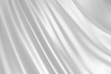 Fototapeta premium Smooth white cloth background. Elegant wavy silk satin texture