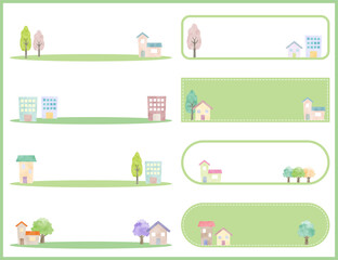 かわいい街並みのフレームセット