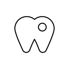 tooth hole icon vector stock.
