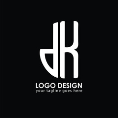 Fototapeta na wymiar DK DK Logo Design, Creative Minimal Letter DK DK Monogram