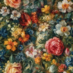 Fototapete Rund Floral seamless wallpaper pattern © Six Hen Media