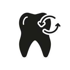 Dental Recovery Silhouette Icon. Milk Tooth Extraction Glyph Pictogram. Dental Treatment Solid Sign. Oral Medicine. Loss Temporary Baby Teeth. Dentistry Symbol. Isolated Vector Illustration