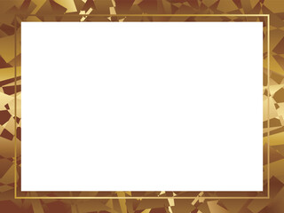 高級感のある幾何学模様フレーム　横位置　ゴールド
