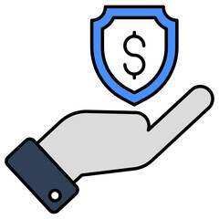 A premium download icon of financial protection 