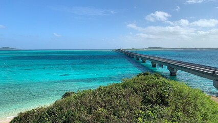 Fototapeta premium 透き通った海と大きな橋