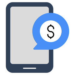 A premium download icon of mobile financial chat