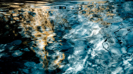 Abstract water background, displaying light yellow and light blue tones.