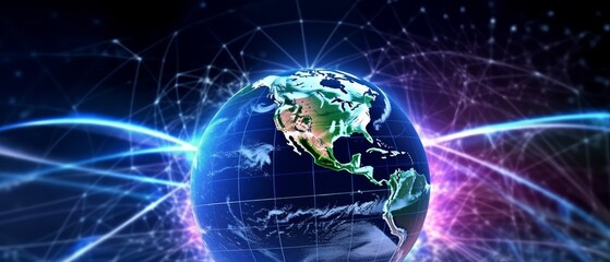 Internet concept of global business, ideas of conducting business operations and transactions on a global scale, e-commerce, digital marketing, online payments, remote collaboration. Generative AI