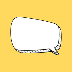 Comic speech bubble 3D doodle outline vector illustration