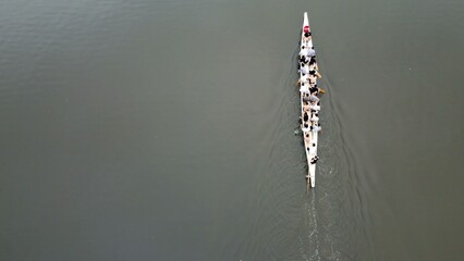 aerial view of boating
