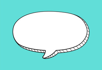 Comic speech bubble 3D doodle outline vector illustration