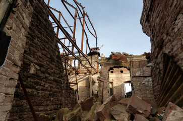 inside a damaged house in Ukraine