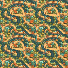Obraz premium Seamless road pattern