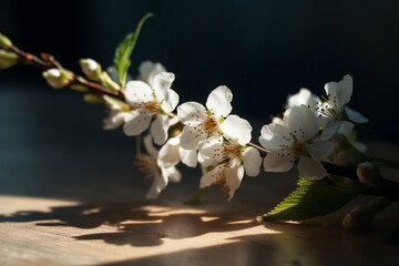 Naklejka na ściany i meble Blossom tree over nature background Spring flowers, AI Generative 