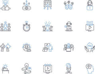 Spark line icons collection. Cluster, Streaming, Data, Framework, Analytics, AI, Machine Learning vector and linear illustration. Batch,Efficient,In-Memory outline signs set