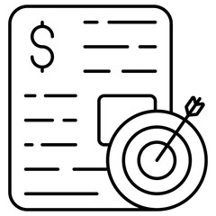 Folded paper with banknote, icon of financial document icon 