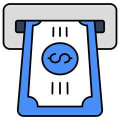 Editable design icon of money withdrawal 
