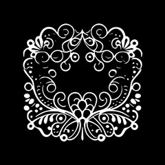 Plakat Lace | Black and White Vector illustration