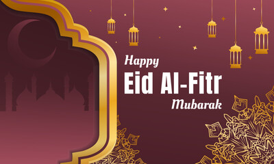 Happy Eid Al-Fitr luxury islamic background