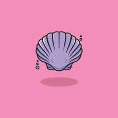 Simple clam shell icon cartoon illustration