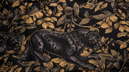 panther pattern fabric. full frame. wide angle. top view Generated AI