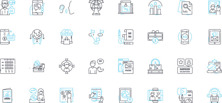 Mobile nerking linear icons set. Wi-Fi, LTE, Hotspot, Signal, Roaming, G, Data line vector and concept signs. Coverage,Modem,Antenna outline illustrations