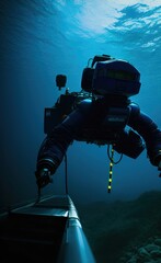 Fototapeta premium scuba diver in action made using Generative AI Technology.