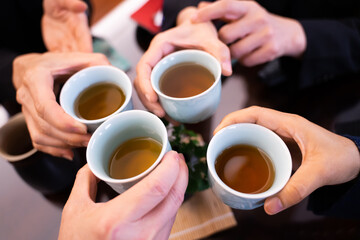 Japanese traditional teacup crash social gathering