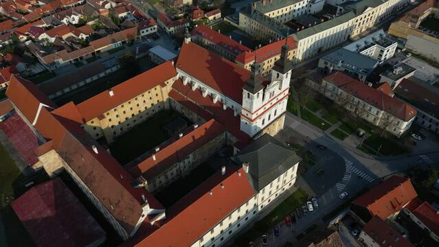 High angle view of Trnava St John the Baptist Cathedral, architecture, 4k
