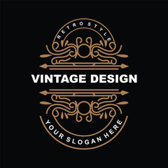 Retro Vintage Design, Luxurious Minimalist Vector Ornament Logo, With Mandala And Batik Style, Product Brand Illustration, Invitation, Banner, Fashion