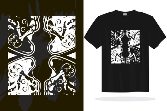Modern t shirt design with random vector graphics