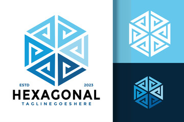 Letter A Hexagonal logo vector icon illustration