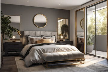 bedroom interior architecture features a minimalist style
