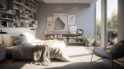 bedroom interior architecture features a minimalist style