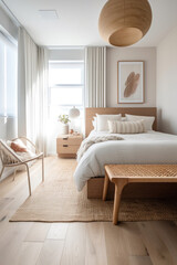 Fototapeta premium bedroom interior architecture features a minimalist style