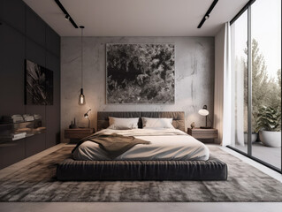 bedroom interior architecture features a minimalist style