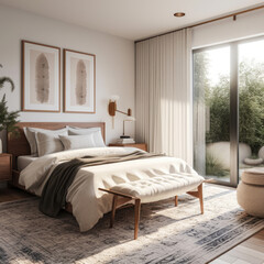 bedroom interior architecture features a minimalist style