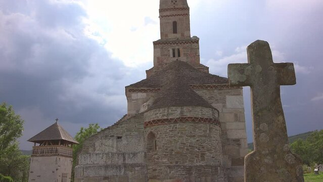 Densus ancient stone church, the oldest in Romania