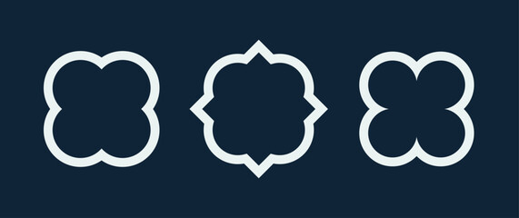 Quatrefoil symbol set. Quatrefoil geometric shape. Vector