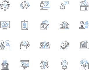 Auditing line icons collection. Compliance, Investigation, Risk, Analysis, Assurance, Control, Review vector and linear illustration. Documentation,Standards,Fraud outline signs set