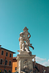Pisa tower with some sculptures in Italy