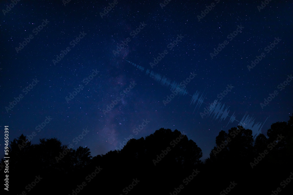 Wall mural signal beaming in from space