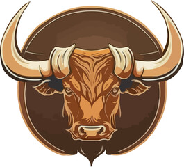 Bull logo multicolor vector illustration isolated on white background