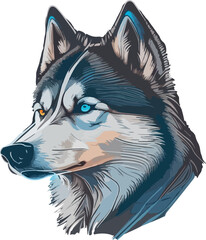 Husky dog multicolor vector illustration isolated on white background © Fedor