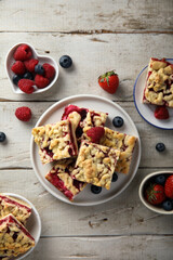 Homemade berry pie with streusel