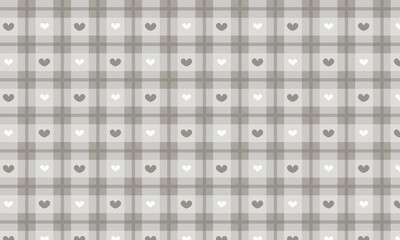 Gray Heart Checkered Pattern Background